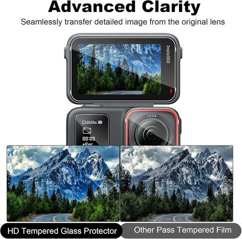 واقي شاشة لجهاز Insta360 Ace Pro، [2+2+2 حزمة] مجموعتان من واقي الشاشة لشاشات LCD + عدسة زاوية واسعة 4K، واقي زجاجي فائق الدقة 9H، مقاوم للخدش ومضاد لبصمات الأصابع شفاف كريستالي in Saudi Arabia