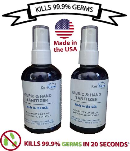 Medical 4 PACK Hand Sanitizer Sprays, Safe for Clothes, Hands and Skin, Fragrance Free, Vegan, 70% Alcohol, Woman Owned Small Business, Made in the USA in Saudi Arabia