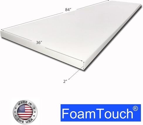 FoamTouch 2 بوصة × 36 بوصة × 84 بوصة رغوة تنجيد، أبيض in Kuwait