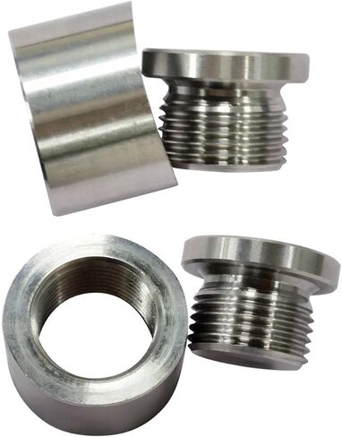 BX-Good Oxygen Sensor O2 Sensor Mounting Bungs and Plugs M18 X 1.5 Thread Stainless Steel Notched Style(2 Bungs/2 Plugs) in Saudi Arabia
