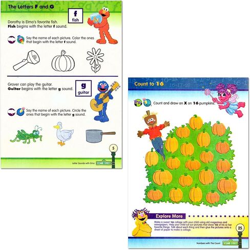 Sesame Street Workbooks Preschool (Set of 4 Workbooks -- Alphabet with Elmo, Letter Sounds, Numbers and Colors) in Saudi Arabia