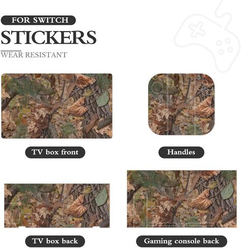 Hunting Camo Switch Skin Full Set Sticker Wrap Vinyl Decal Compatible with Game Switch Standard in Kuwait