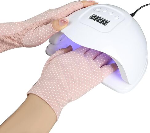 3 Pairs Sun UV Protection Gloves Non Slip Fingerless Driving Gloves Cycling Biking Nail Manicure Gloves for Women in Saudi Arabia