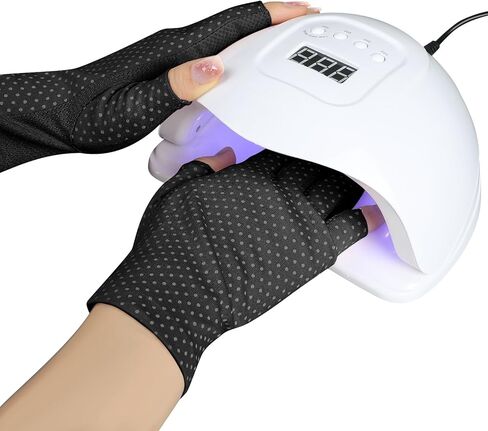 3 Pairs Sun UV Protection Gloves Non Slip Fingerless Driving Gloves Cycling Biking Nail Manicure Gloves for Women in Saudi Arabia