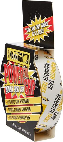 Everbuild Mammoth Powerful Grip Tape, Reinforced Double Sided Tape, Clear, 25 mm x 2.5 m in Saudi Arabia