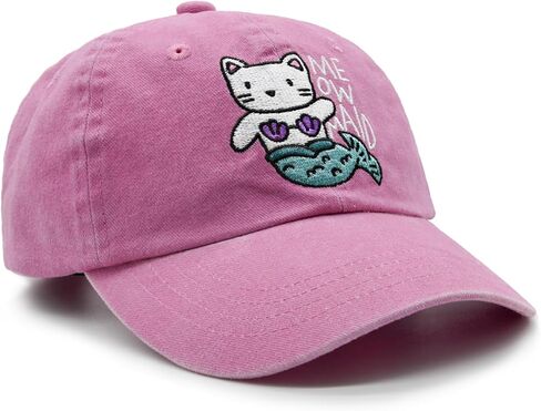قبعة Meowmaid Cat للفتيات الصغيرات، قبعة بيسبول حورية البحر قابلة للتعديل لهدايا عيد ميلاد الأطفال من عمر 2-6 سنوات، وردي in Kuwait