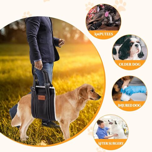 Byhoo حبال الكلب مع الجوارب المضادة للانزلاق الكلب، تسخير رفع الكلب قابل للتعديل، حبال الكلب المحمولة للكلاب الكبيرة دعم الساق الخلفية، يساعد الكلب المسن، المصاب، المعاق وبعد الجراحة in Kuwait