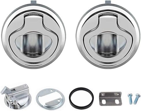 DEDC 2PCS البحرية كام مزلاج قارب فتحة القفل، راحة فتحة سحب مشبك، 1.5 "مقبض رفع البطولات الاربع لقارب البحرية سطح السفينة باب خزانة الأجهزة خزانة فتحة in Kuwait