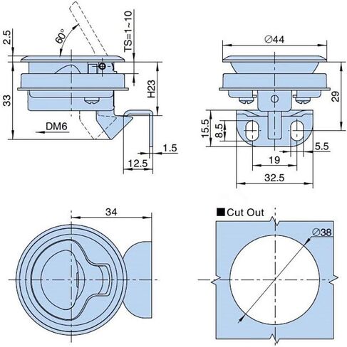 DEDC 2PCS البحرية كام مزلاج قارب فتحة القفل، راحة فتحة سحب مشبك، 1.5 "مقبض رفع البطولات الاربع لقارب البحرية سطح السفينة باب خزانة الأجهزة خزانة فتحة in Kuwait