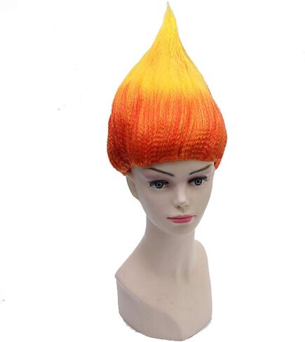 Rainbow Flame Shape Wig Colorful Spiked Wig Short Multi-color Crazy Fun Wigs (Small Size) in Saudi Arabia
