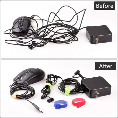 80 قطعة من روابط الكابلات القابلة لإعادة الاستخدام، منظم سلك ممتاز قابل للتعديل لإدارة الكابلات، منظم كابل متعدد الألوان لإدارة سلك المنزل/المكتب/الاستوديو، مقاسين و4 ألوان in Kuwait