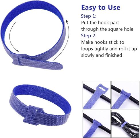 80 قطعة من روابط الكابلات القابلة لإعادة الاستخدام، منظم سلك ممتاز قابل للتعديل لإدارة الكابلات، منظم كابل متعدد الألوان لإدارة سلك المنزل/المكتب/الاستوديو، مقاسين و4 ألوان in Kuwait