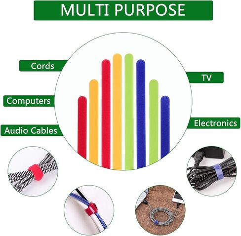 80 قطعة من روابط الكابلات القابلة لإعادة الاستخدام، منظم سلك ممتاز قابل للتعديل لإدارة الكابلات، منظم كابل متعدد الألوان لإدارة سلك المنزل/المكتب/الاستوديو، مقاسين و4 ألوان in Kuwait