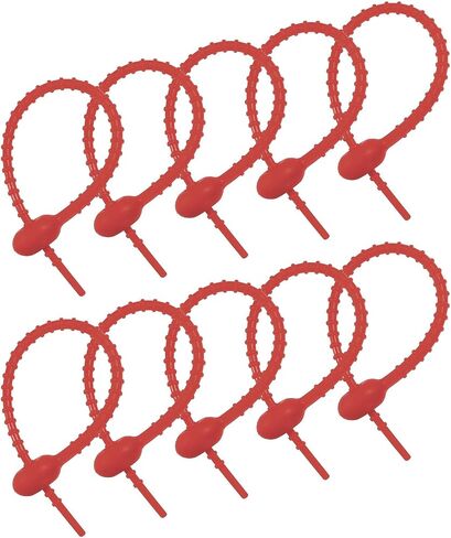 MECCANIXITY 20 Pack Silicone Cable Ties 7 Inch Reusable Zip Ties Silicone Twist Ties for Home Office Kitchen Organizer Food Bag Cord Key Management Beige in Saudi Arabia