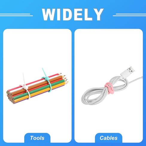 MECCANIXITY 20 Pack Silicone Cable Ties 7 Inch Reusable Zip Ties Silicone Twist Ties for Home Office Kitchen Organizer Food Bag Cord Key Management Beige in Saudi Arabia