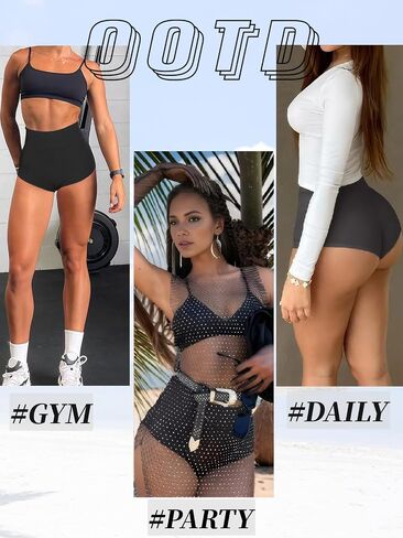 Booty Shorts for Women High Waist Butt Lifting Spandex Biker Yoga Gym Dance Hot Sexy Pants Rave Outfits in Saudi Arabia