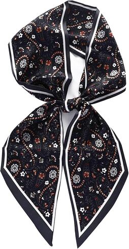 Mulberry Silk Neck Scarf Printed Scarves Head Women'S Fashion Oblique Angle Satin Scarfs For Bag Hair Gift 59" X 5.9" in Saudi Arabia