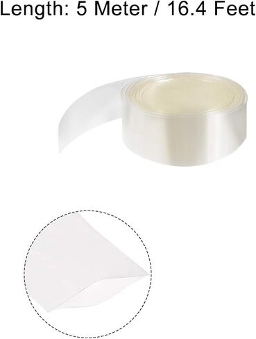 uxcell PVC Heat Shrink Tube 12mm Flat Width Wrap for Electronic Parts 5 Meter Clear in Saudi Arabia