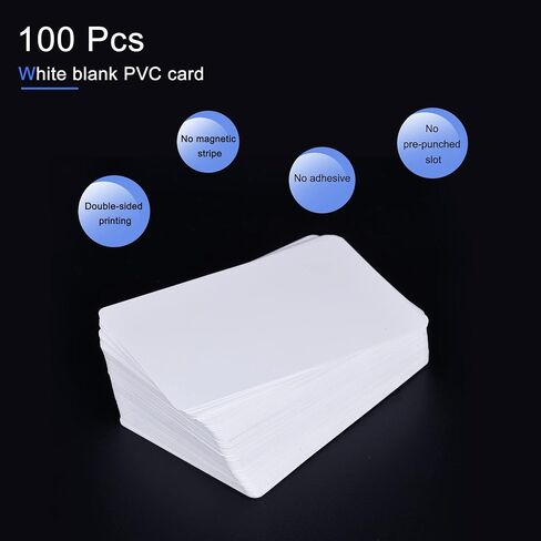 MECCANIXITY Blank PVC Cards for ID Badge Printers, Graphics Quality White Plastic CR80 10 Mil (CR8010) Pack of 100 in Saudi Arabia