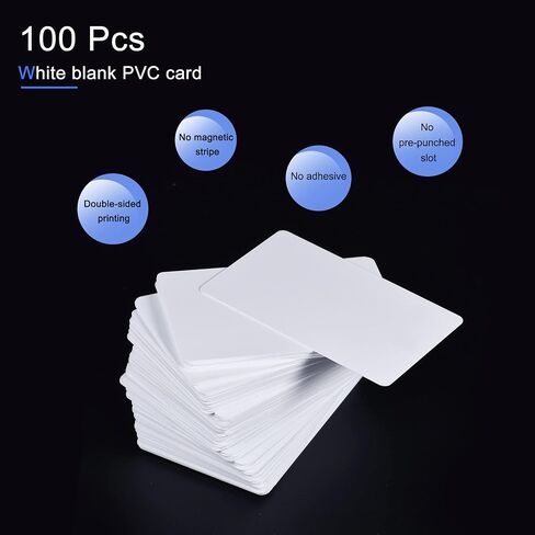 MECCANIXITY Blank PVC Cards for ID Badge Printers, Graphics Quality White Plastic CR80 10 Mil (CR8010) Pack of 100 in Saudi Arabia