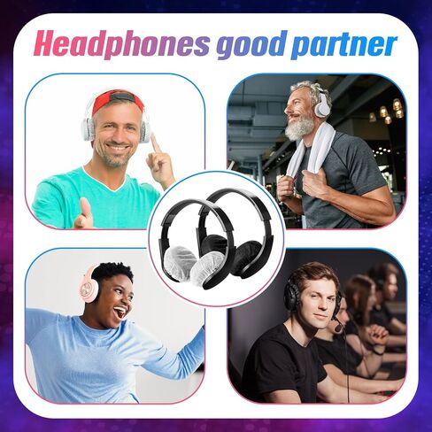 Hoteam 500 Pcs Disposable Headphone Ear Covers Non Woven Sanitary Earphone Ear Cover White Black Stretch Earpad, for Most on Ear Headphones with 8 to 11 cm Earpads in Saudi Arabia