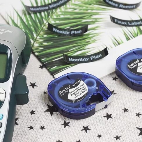 Fimax 5 عبوات بديلة من Dymo Letratag عبوات بيضاء على بلاستيك أسود 1/2" x 13' 1805436 متوافقة مع صانع ملصقات Dymo Letratag عبوات LT لشريط الملصقات 200B Plus LT100H LT100T QX50، 12 مم × 4 م in Kuwait