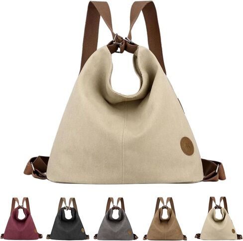 Multi Ways Convertible Canvas Shoulder Bag Tote Purse Backpack Crossbody Bags for Women Trendy Vintage Small Travel in Saudi Arabia