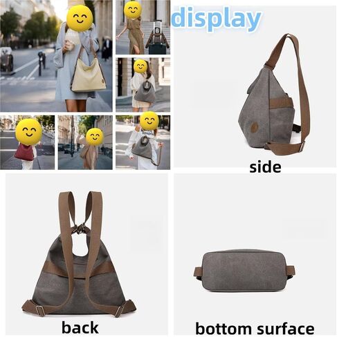 Multi Ways Convertible Canvas Shoulder Bag Tote Purse Backpack Crossbody Bags for Women Trendy Vintage Small Travel in Saudi Arabia