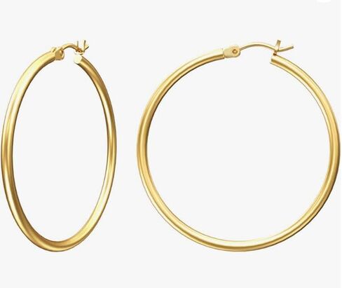 Hoop Earrings Set 30mm/40mm/50mm/60mm/70mm Gold/Silver/Rose Gold Hypoallergenic, Lightweight, 316L Stainless Steel, 18K Gold Plated in Saudi Arabia