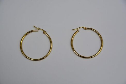 Hoop Earrings Set 30mm/40mm/50mm/60mm/70mm Gold/Silver/Rose Gold Hypoallergenic, Lightweight, 316L Stainless Steel, 18K Gold Plated in Saudi Arabia