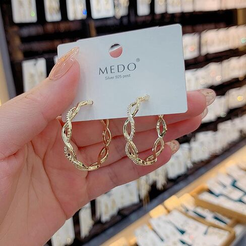 Chunky Gold Rectangle Stud Earrings for Women, Dainty Thick Stud Earrings, Minimalist Geometric Earrings for Women Girls,18K Real Gold Plated Hypoallergenic Lightweight Earrings in Saudi Arabia