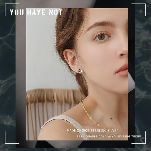 Chunky Gold Rectangle Stud Earrings for Women, Dainty Thick Stud Earrings, Minimalist Geometric Earrings for Women Girls,18K Real Gold Plated Hypoallergenic Lightweight Earrings in Saudi Arabia