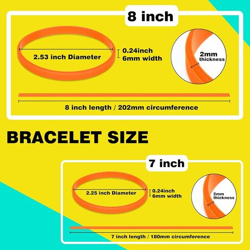 100 PCS Rubber Bracelets Silicone Wristbands 7 inch Length Sports Elastic Wristband Bracelet Bulk Gifts for Boys Girls Teacher Student Party Yellow in Saudi Arabia