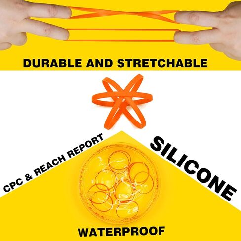 100 PCS Rubber Bracelets Silicone Wristbands 7 inch Length Sports Elastic Wristband Bracelet Bulk Gifts for Boys Girls Teacher Student Party Yellow in Saudi Arabia