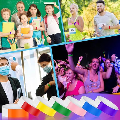 Paper Wristbands for Events Colors - 700 Counts Neon Wrist Bands Waterproof Arm Hand Bands for Events Lightweight Concert Wristbands Neon Colored Bracelets Adhesive Wristbands for Party in Saudi Arabia