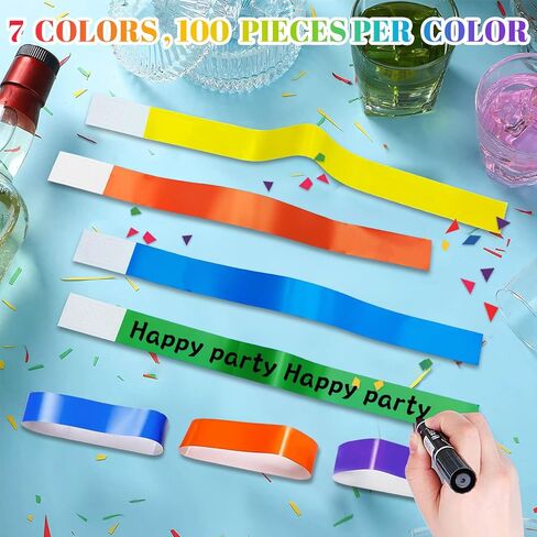 Paper Wristbands for Events Colors - 700 Counts Neon Wrist Bands Waterproof Arm Hand Bands for Events Lightweight Concert Wristbands Neon Colored Bracelets Adhesive Wristbands for Party in Saudi Arabia