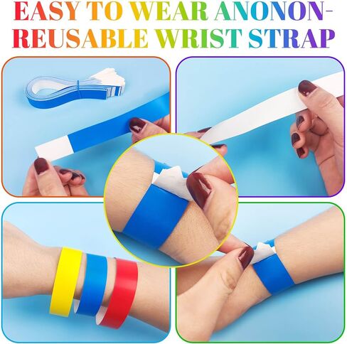 Paper Wristbands for Events Colors - 700 Counts Neon Wrist Bands Waterproof Arm Hand Bands for Events Lightweight Concert Wristbands Neon Colored Bracelets Adhesive Wristbands for Party in Saudi Arabia
