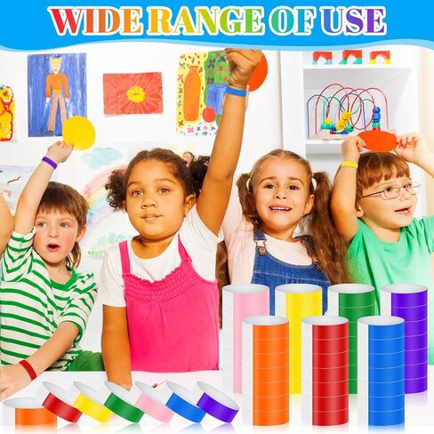 Paper Wristbands for Events Colors - 700 Counts Neon Wrist Bands Waterproof Arm Hand Bands for Events Lightweight Concert Wristbands Neon Colored Bracelets Adhesive Wristbands for Party in Saudi Arabia