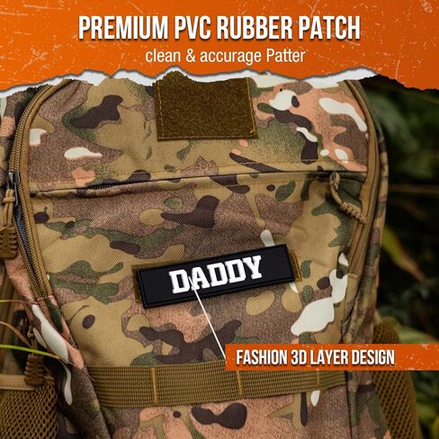 Daddy PVC Morale Patch, Papa Tactical Patch with Hook & Loop Fastener, Funny 3D Rubber Humor Patch for Backpacks, Bag, Jeans, Jacket, Vest, Hat, Helmet in Saudi Arabia