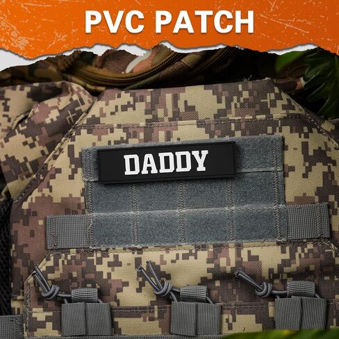 Daddy PVC Morale Patch, Papa Tactical Patch with Hook & Loop Fastener, Funny 3D Rubber Humor Patch for Backpacks, Bag, Jeans, Jacket, Vest, Hat, Helmet in Saudi Arabia