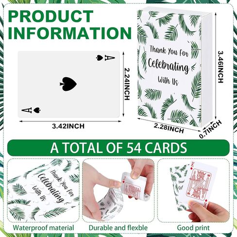30 Pack Wedding Tropical Playing Cards Bulk Gift Palm Leaf Playing Cards Waterproof Deck Cards Beach Wedding Tropical Favors for Guest Summer Bridal Shower Bachelorette Party in Saudi Arabia