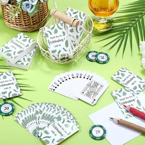 30 Pack Wedding Tropical Playing Cards Bulk Gift Palm Leaf Playing Cards Waterproof Deck Cards Beach Wedding Tropical Favors for Guest Summer Bridal Shower Bachelorette Party in Saudi Arabia