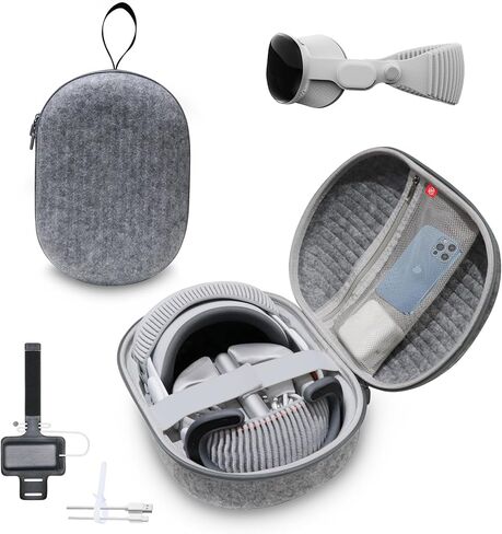 حزمة الملحقات المتوافقة مع Apple Vision Pro، حقيبة حمل للسفر مع حزام معصم بالبطارية، حقيبة محمولة واقية مقاومة للصدمات ومضادة للخدش in Kuwait