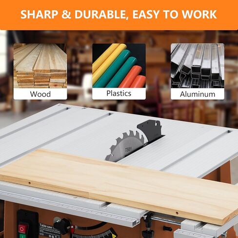 Table Saw, 10 Inch 15A Multifunctional Saw with Stand & Push Stick for Jobside, 90° Cross Cut & 0-45° Bevel Cut, Cutting Speed Up to 5000RPM, Adjustable Blade Height, Ideal for Woodworking, Orange in Saudi Arabia