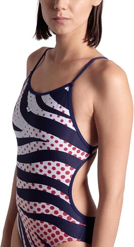 ARENA Performance Multi Stripes Women's Swimsuit Lace Back One Piece MaxLife Training Suit Fitness or Competitive Swimmers in Saudi Arabia