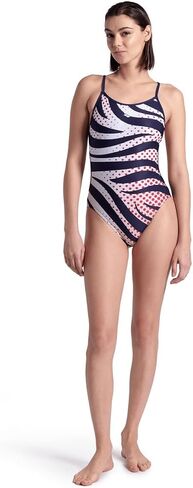 ARENA Performance Multi Stripes Women's Swimsuit Lace Back One Piece MaxLife Training Suit Fitness or Competitive Swimmers in Saudi Arabia