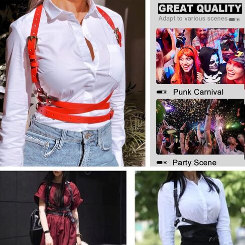 Women Leather Harness Belt Body Adjustable Punk Waist Belt Goth Waist Straps Belt in Kuwait