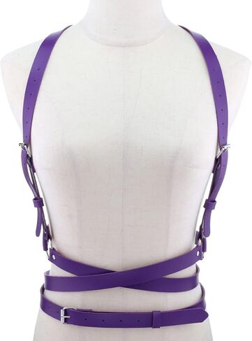 Women Leather Harness Belt Body Adjustable Punk Waist Belt Goth Waist Straps Belt in Kuwait