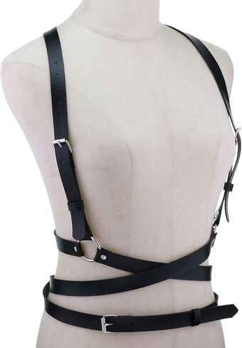 Women Leather Harness Belt Body Adjustable Punk Waist Belt Goth Waist Straps Belt in Kuwait
