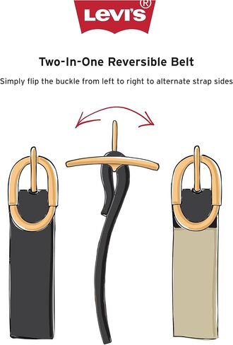 Levi's Women's Two-in-One Reversible Twisted Centerbar Casual Leather Jean Belt Flip-to-Reverse Buckle in Saudi Arabia